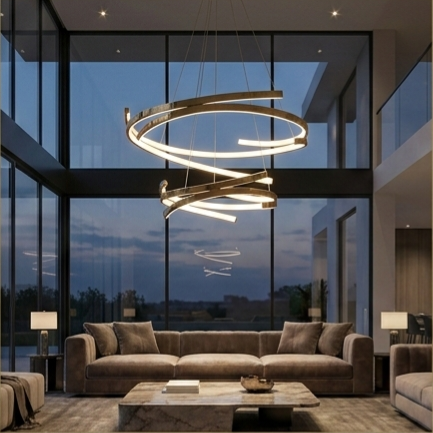 The Aura Double-Ring LED Chandelier