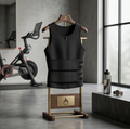 Premium Black Sauna Sweat Vest with Double Adjustable Waist Belts