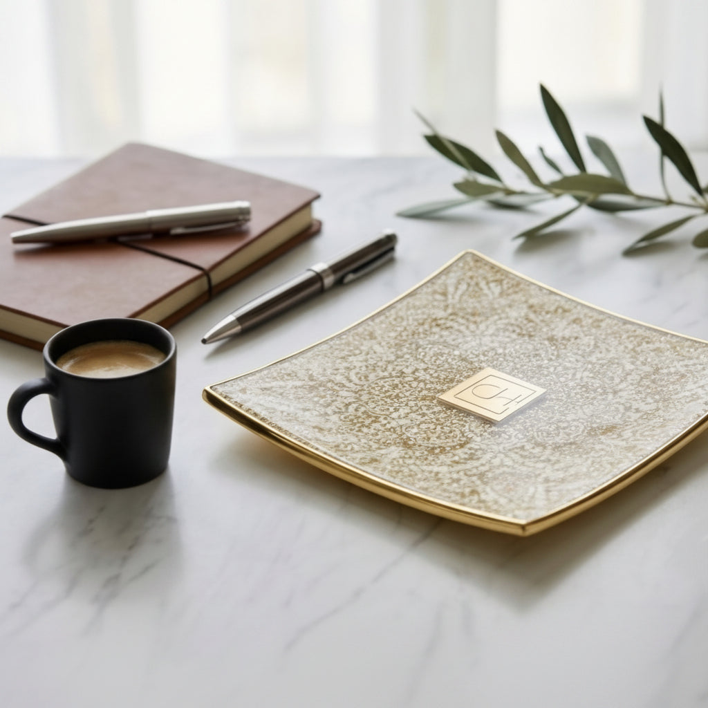 Luxury Handcrafted Crystal Glass Decorative Plate