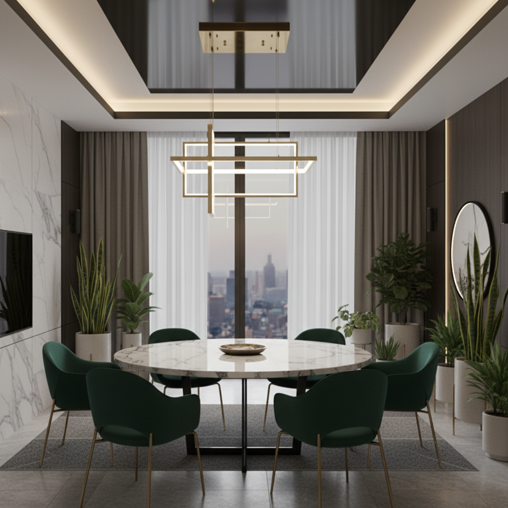 Modern Geometric Interlocking LED Chandelier