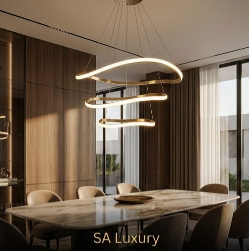 The Luminous Halo Chrome 3-Ring LED Chandelier