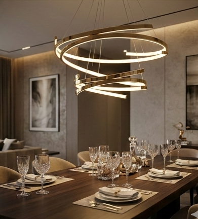 The Aura Double-Ring LED Chandelier