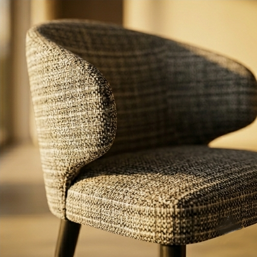 Modern Luxury Sculptural Chair – Plush Upholstery & Solid Ash Wood Frame