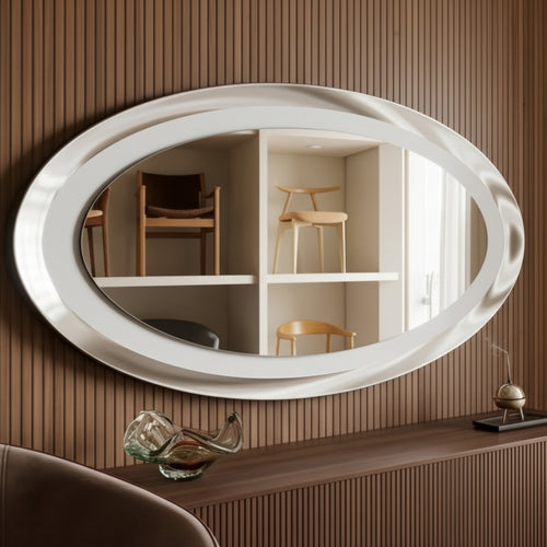 Gemma Oval Mirror – Fumé Glass Luxury Statement Piece