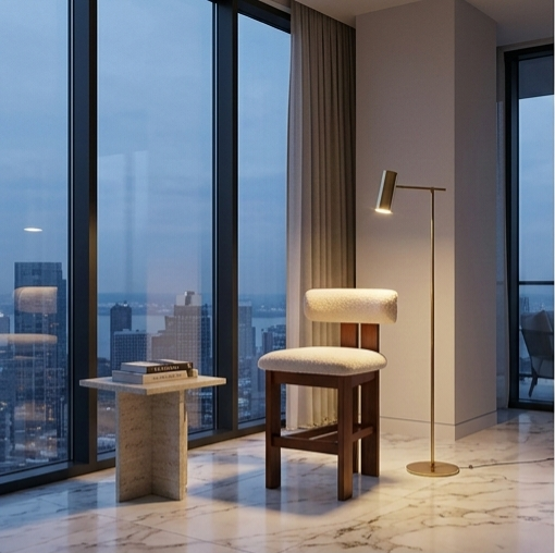 Modern Luxe Upholstered Wood Barstool