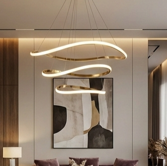 The Luminous Halo Chrome 3-Ring LED Chandelier