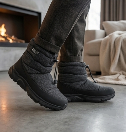 Lightweight Padded Winter Boot with Drawstring Collar