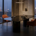 Fumé Bronze Glass Luxury Table with Sculptural Crystal Base
