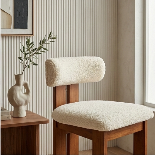 Modern Luxe Upholstered Wood Barstool