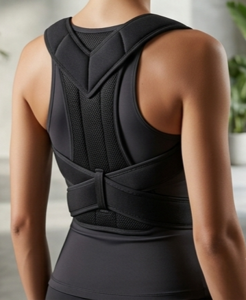 Premium Ergonomic Posture Corrector & Back Support Brace – Black