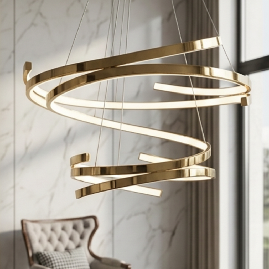 The Aura Double-Ring LED Chandelier