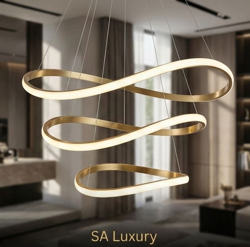 The Luminous Halo Chrome 3-Ring LED Chandelier
