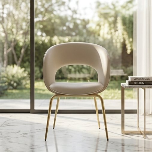 Silver Gray Streamlined Luxury Chair