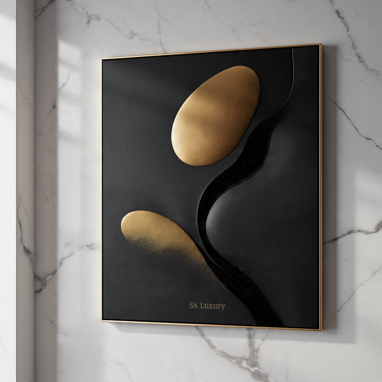 Sculpted Gold & Matte Black Abstract